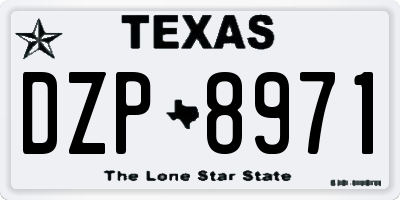 TX license plate DZP8971