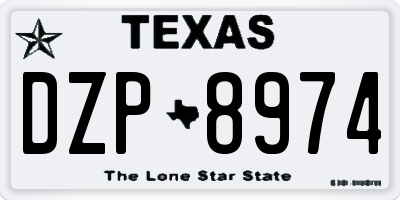 TX license plate DZP8974