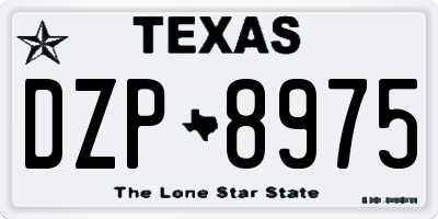 TX license plate DZP8975