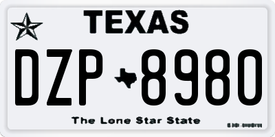 TX license plate DZP8980