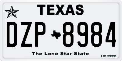 TX license plate DZP8984