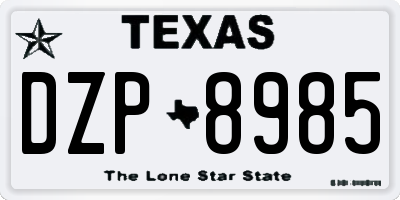 TX license plate DZP8985