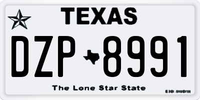 TX license plate DZP8991