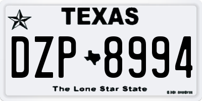 TX license plate DZP8994