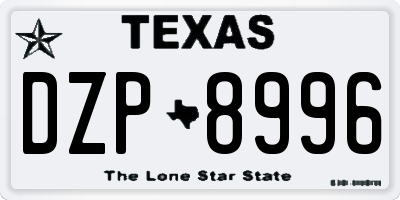TX license plate DZP8996
