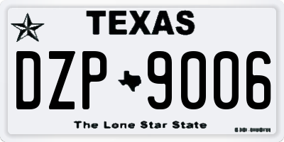 TX license plate DZP9006
