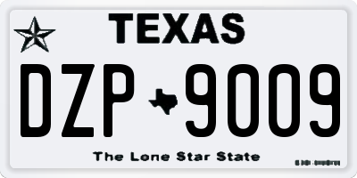 TX license plate DZP9009