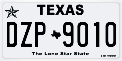 TX license plate DZP9010