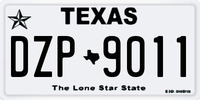 TX license plate DZP9011