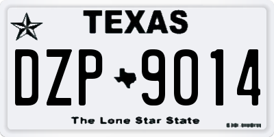 TX license plate DZP9014