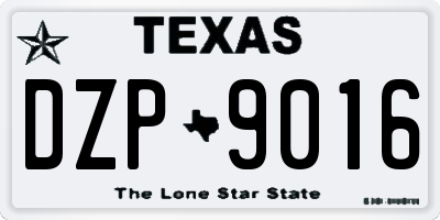 TX license plate DZP9016