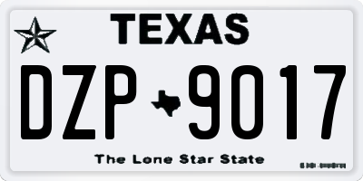 TX license plate DZP9017