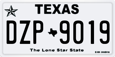 TX license plate DZP9019