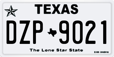 TX license plate DZP9021