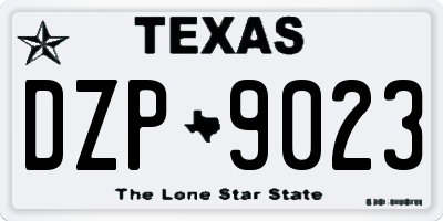 TX license plate DZP9023