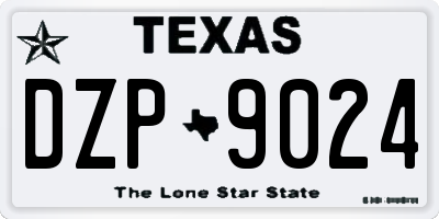 TX license plate DZP9024