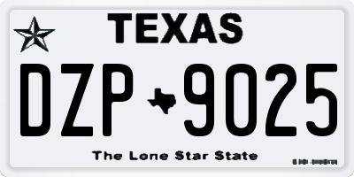TX license plate DZP9025