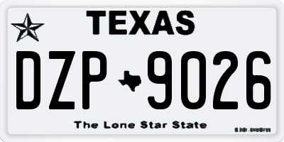 TX license plate DZP9026