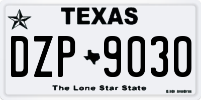 TX license plate DZP9030