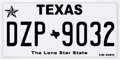 TX license plate DZP9032