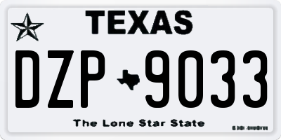 TX license plate DZP9033