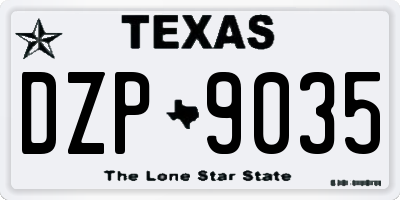 TX license plate DZP9035