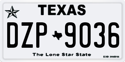TX license plate DZP9036