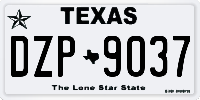 TX license plate DZP9037