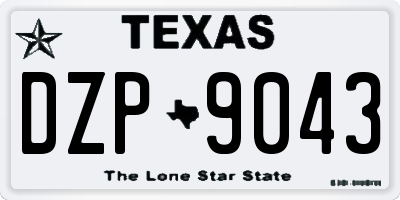 TX license plate DZP9043
