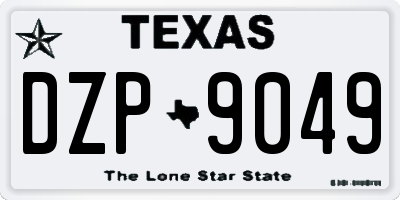 TX license plate DZP9049