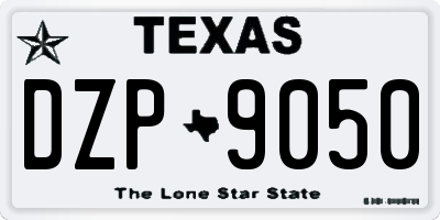 TX license plate DZP9050