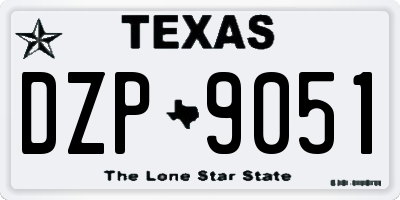 TX license plate DZP9051