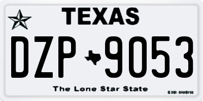 TX license plate DZP9053