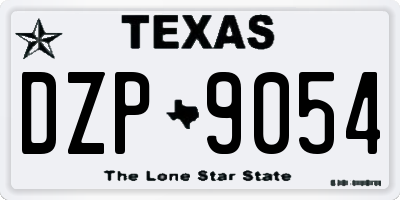 TX license plate DZP9054