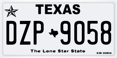 TX license plate DZP9058