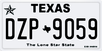 TX license plate DZP9059