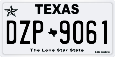 TX license plate DZP9061