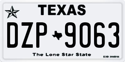TX license plate DZP9063