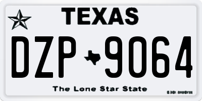 TX license plate DZP9064