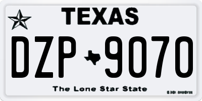 TX license plate DZP9070