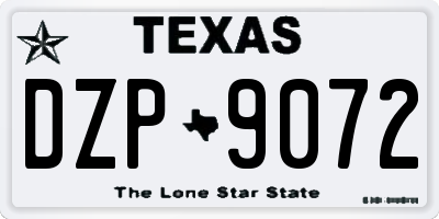TX license plate DZP9072