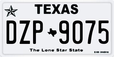 TX license plate DZP9075