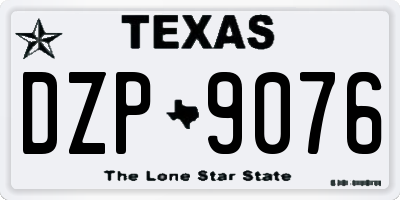 TX license plate DZP9076