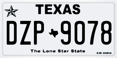 TX license plate DZP9078