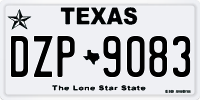 TX license plate DZP9083