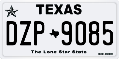 TX license plate DZP9085
