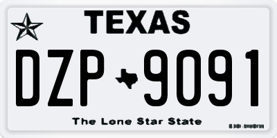 TX license plate DZP9091