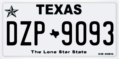 TX license plate DZP9093