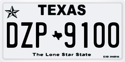 TX license plate DZP9100