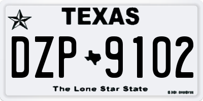 TX license plate DZP9102